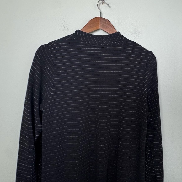 J.Jill Luxurious Wearever Ottoman-Knit Open-Front Cardigan Duster Black/Silver M - Picture 7 of 13